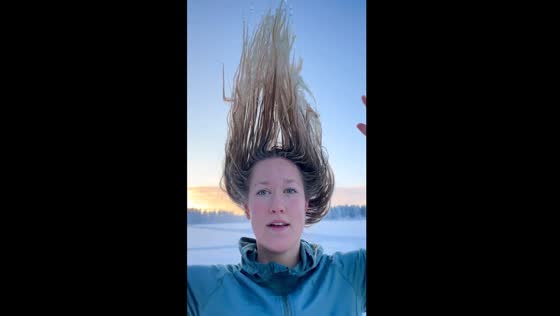 Frozen locks: hair turns stiff at -30°C in Umeå, Sweden's chilling winter