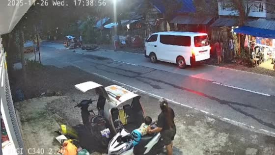 Tricycle and motorcycle collide at crossing in Culasi, Antique, Philippines