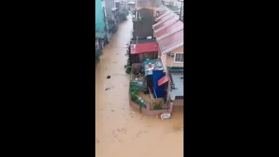 Relentless rain submerges neighborhood in river flooding in Montalban, Rizal, Philippines