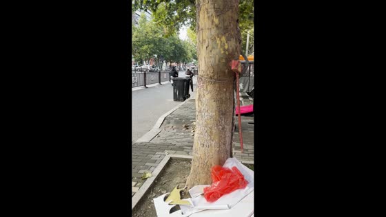 Man crashes his small trike and breaks it after hitting a concrete gap in Henan, China