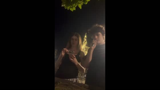 Woman falls while dancing on street in Lviv, Ukraine