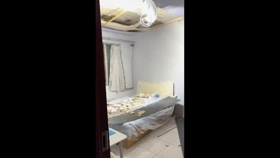 Bedroom ceiling suddenly collapses inside rental home in Henan, China