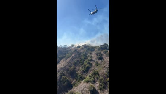 Palos Fire burns through La Habra Heights in Los Angeles, USA