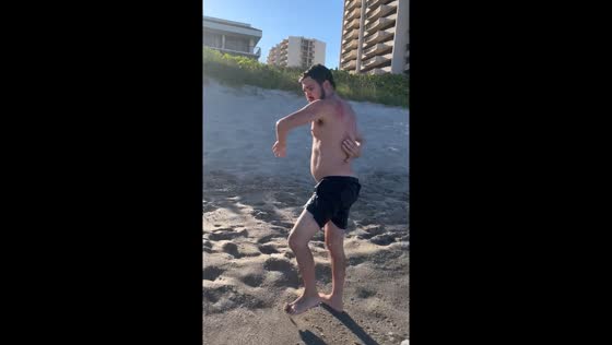 Wave hits person on shore, causes injury in Florida