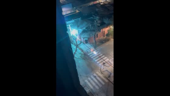 Sparks erupt from power lines in Santiago, Chile