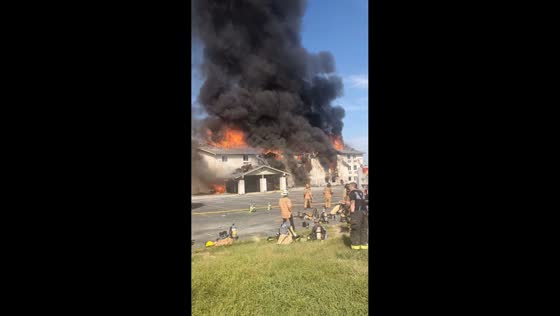 Firefighters burn former Gretna motel in large-scale live-fire training near Omaha, USA