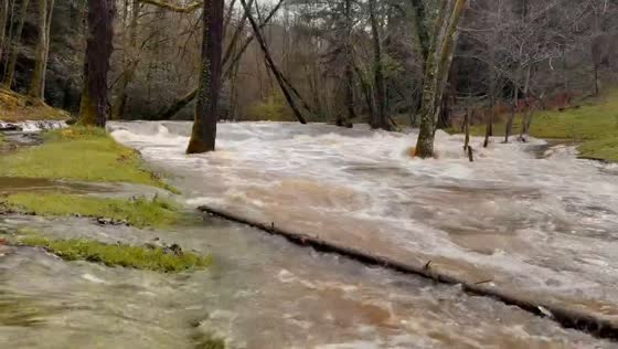 Glane River overflows, flooding roads in Haute-Vienne, France
