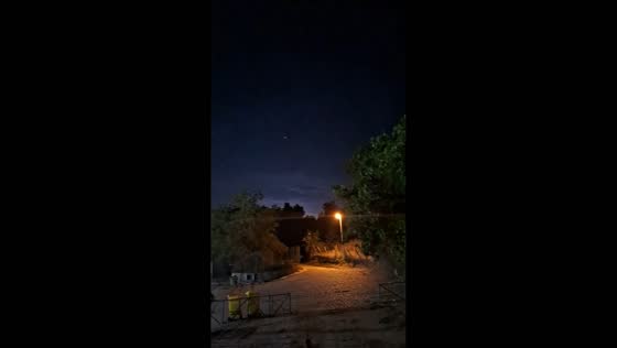 Intense lightning storm illuminates the night sky in Caccuri, Italy