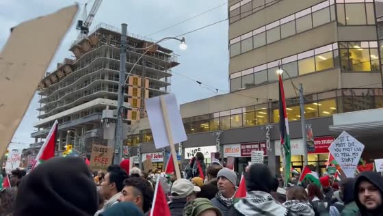 Toronto protesters rally outside 52 Division in solidarity with Palestine