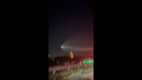 Space jellyfish phenomenon glows over after a SpaceX rocket launch in Atlanta, USA
