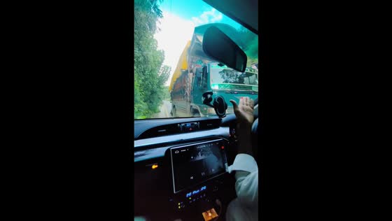 Close call on narrow mountain road in Besham City, Pakistan