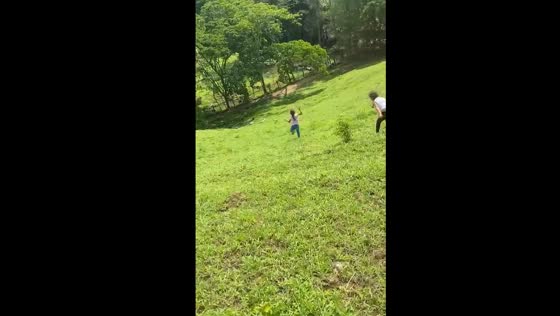 Child topples down steep slope in Guadalajara, Mexico