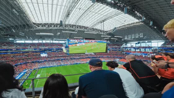 Fans celebrate during Netherlands vs Japan match in Arlington, Texas, USA