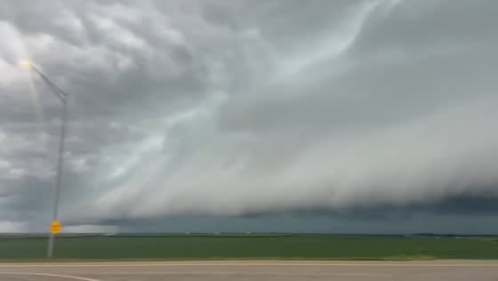 Stormy drive through heavy rain and low visibility in Iowa, USA