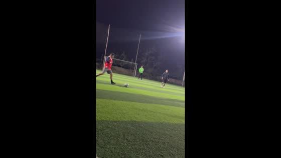 Player accidentally kicks teammate in the face during football game in Chincha, Peru