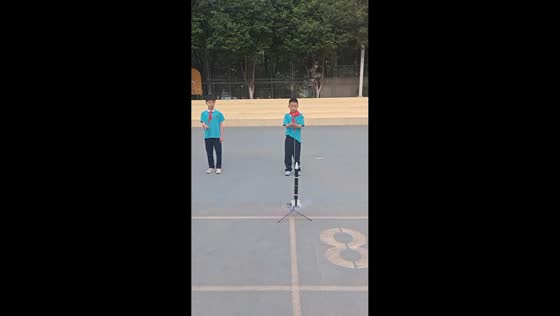 Students test homemade rockets during school project in Shaanxi, China