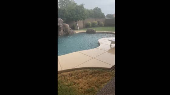 Heavy hailstorm hits Mesa, Arizona, USA