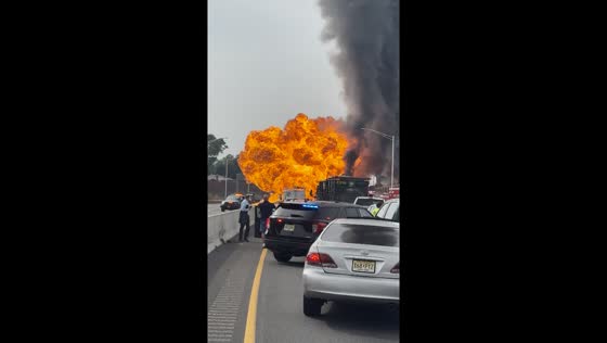 Truck explosion in Clifton, New Jersey