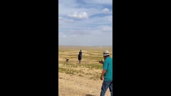 Horse rider loses balance during ride in Inner Mongolia, China