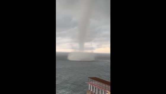 Majestic waterspout captured over Black Sea near Sochi, Russia