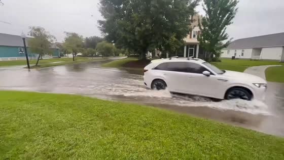 Torrential rain causes significant flooding across Foley, USA