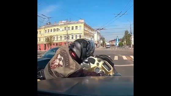 Motorcyclist involved in intersection crash in central Ryazan, Russia