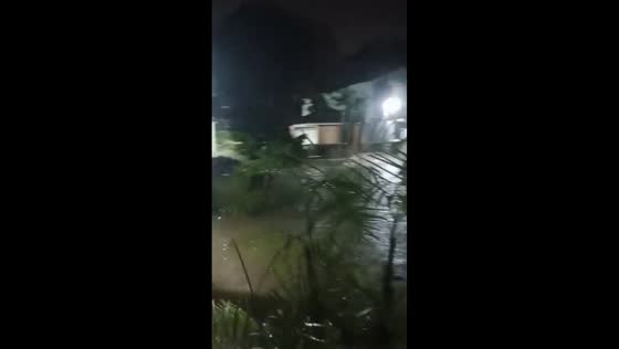 Severe river overflow flooding engulfs neighborhood in Medan Sunggal, Indonesia