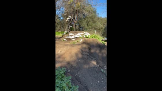 Teen mountain biker crashes while attempting dirt ramp in Los Gatos, USA