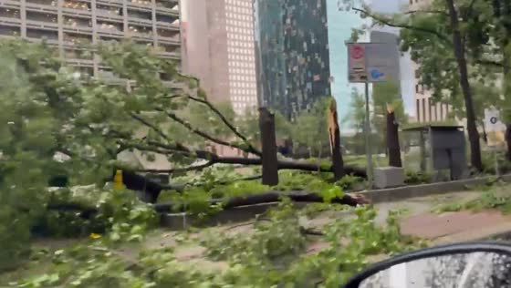 Severe storms and possible tornado cause significant damage in downtown Houston