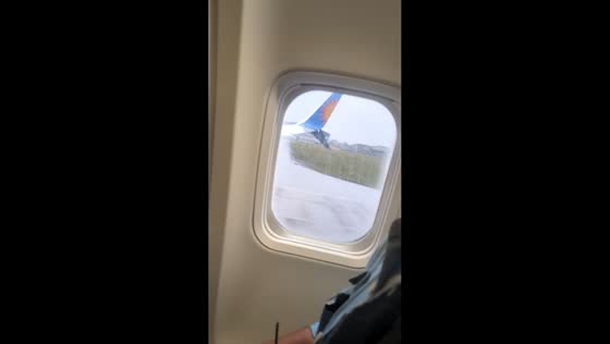 Aircraft aborts landing amid difficult weather at Leeds Bradford Airport in England, UK