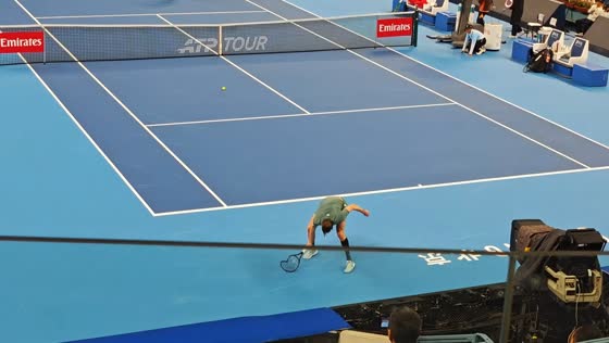 Alexander Bublik smashes racket during China Open match in Beijing, China