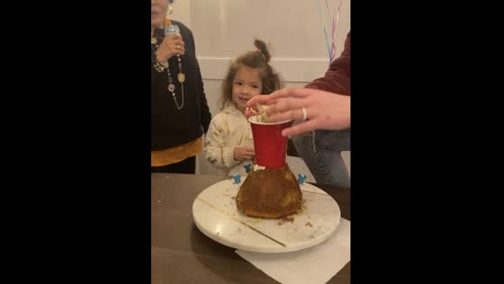 Hilarious toddler birthday party goes viral after aunt accidentally destroys cake and pees her pants!