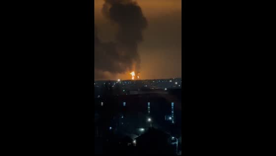 Massive explosion at burning oil depot in Krasnodar Krai, Russia