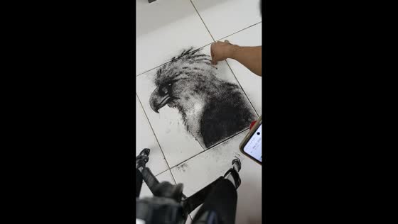 Barber creates stunning eagle artwork using hair in Caloocan, Philippines