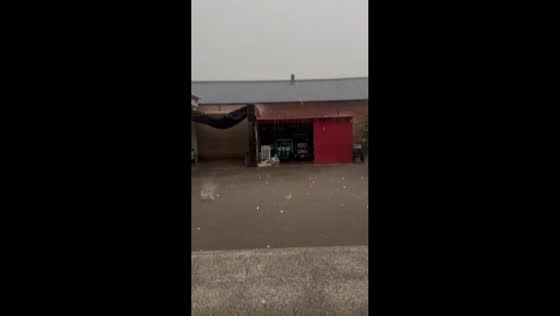 Large hailstones fall during severe storm in Hebei, China