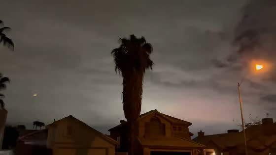 Frequent lightning illuminates Las Vegas skyline during nighttime thunderstorm, Nevada, USA