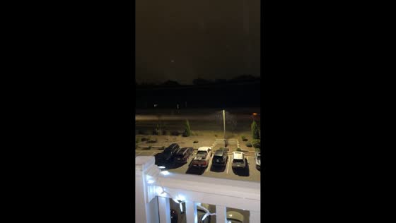 Early snow flurries dust Myrtle Beach, South Carolina, USA
