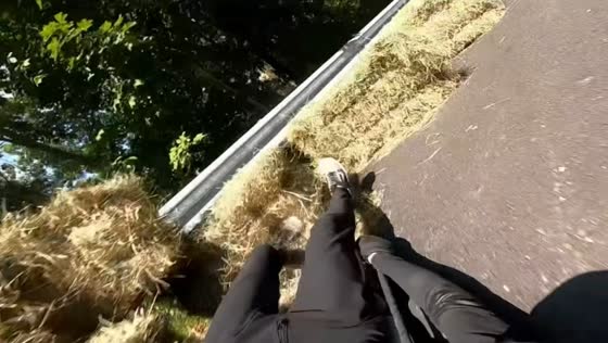 Street luge crash on curvy road in New York, USA