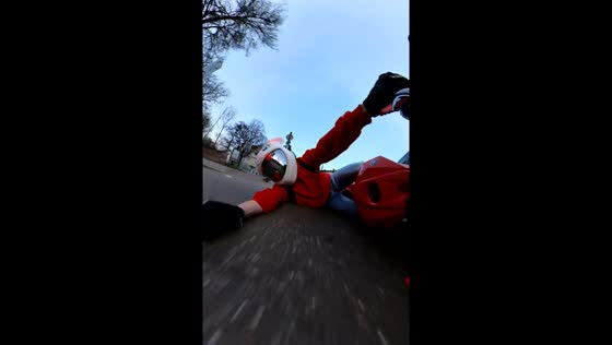 Motorcyclist's frustration after fall in Augsburg, Germany