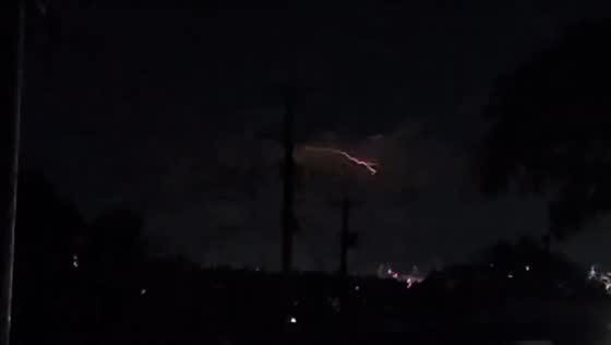 Lightning signals upcoming thunderstorm over Vancouver, Canada