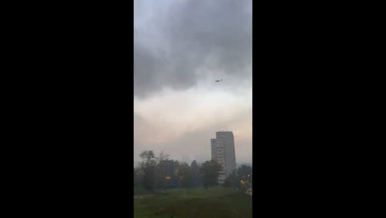 Explosions and smoke reported as drones fly overhead during attack in Kotelniki, Russia
