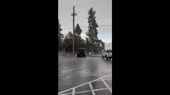 Heavy rain and strong winds hit Hoodsport, Washington, USA