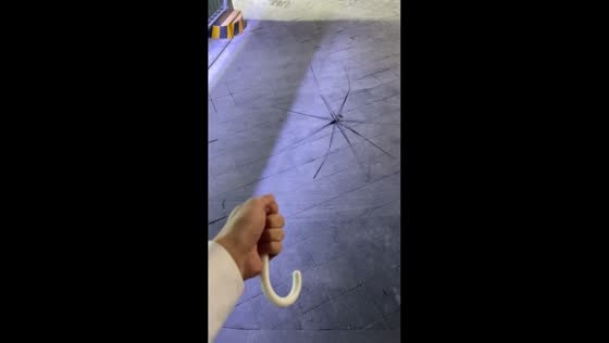Umbrella handle malfunction leads to hilarious mishap in Guangdong, China