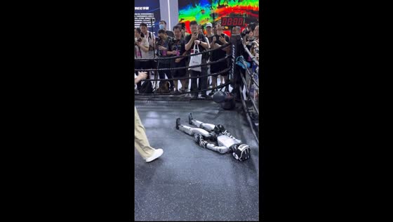 Robot boxing mishap at exhibition in Beijing, China