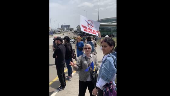 Tense arrival: police presence and protests as direct flights resume between Moscow and Tbilisi