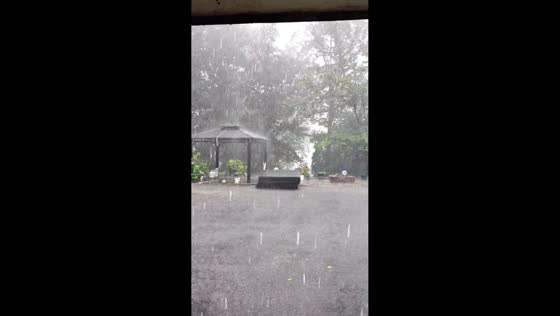 Intense thunderstorms bring torrential rain and strong winds to New Castle, USA