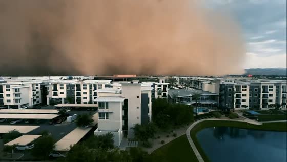 Timelapse of haboob dust storm in Tempe, Arizona, USA