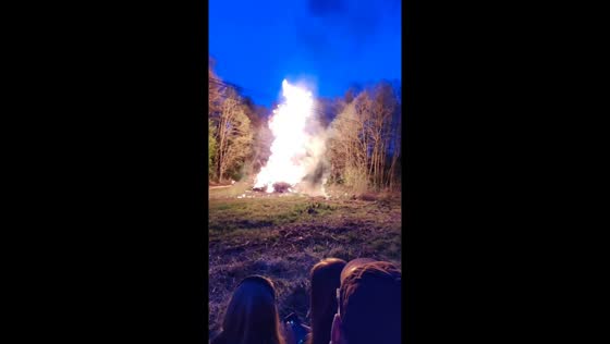 Valborg vigil: flames against the night