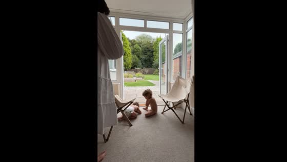 Children scared by lightning and thunderstorm in Birmingham, UK