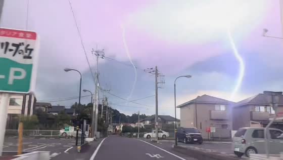 Thunderstorm brings heavy rain to Tsuchiura, Japan